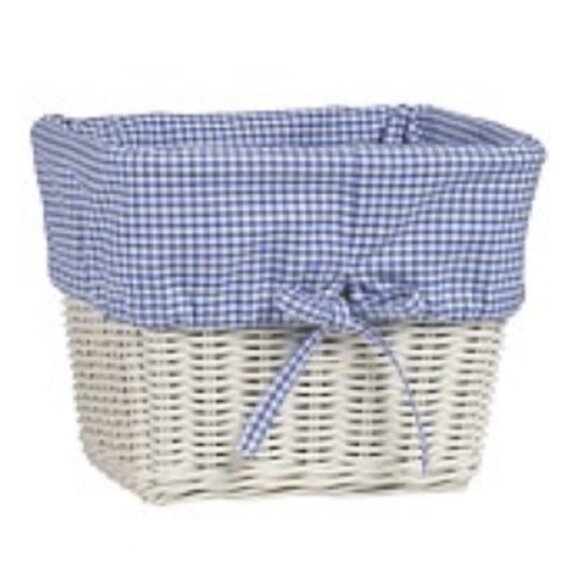 6 Pottery Barn Kids Gingham Sabrina Basket Liners, blue - Picture 2 of 5